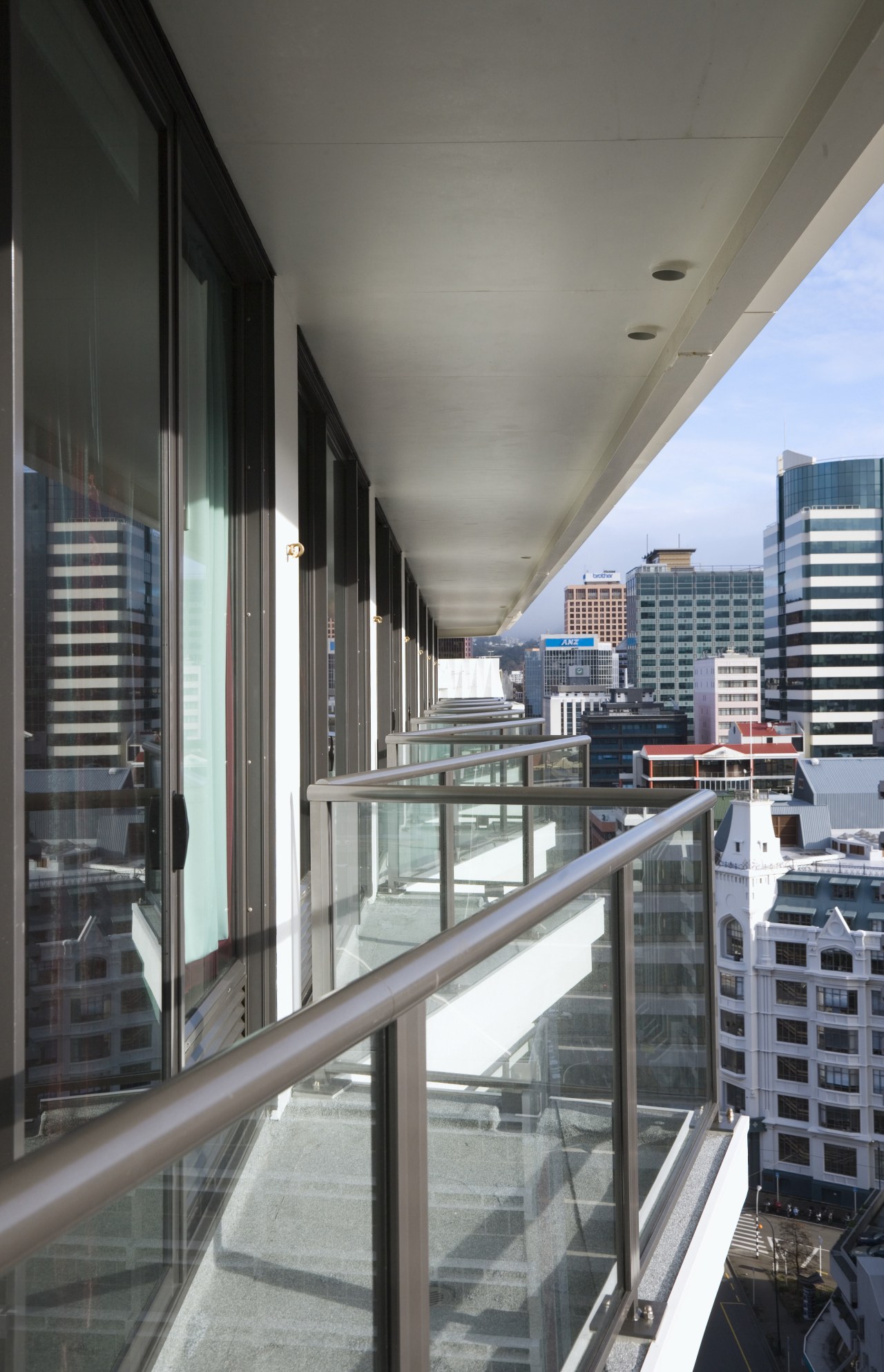A view of some balustrade's from Ullrich Aluminium. apartment, architecture, balcony, building, condominium, daylighting, facade, glass, handrail, metropolitan area, real estate, window, gray, black