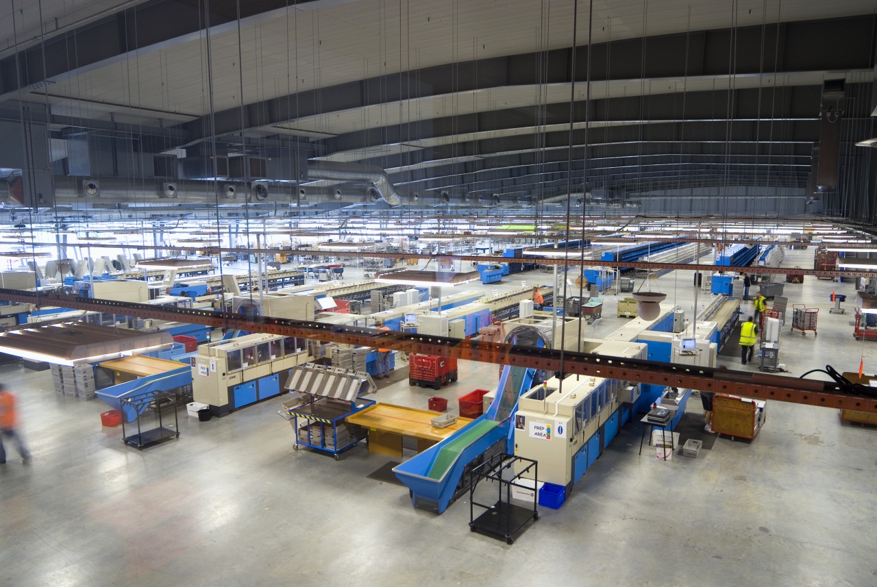 Staff process 1.5 million items of mail every aerospace engineering, factory, machine, manufacturing, gray, black