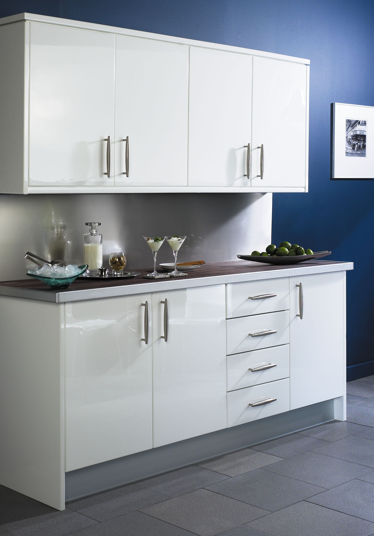 Looking towards Europe for the latest in kitchen bathroom, bathroom accessory, bathroom cabinet, cabinetry, countertop, cuisine classique, furniture, home appliance, interior design, kitchen, kitchen stove, product design, sink, tap, white, gray