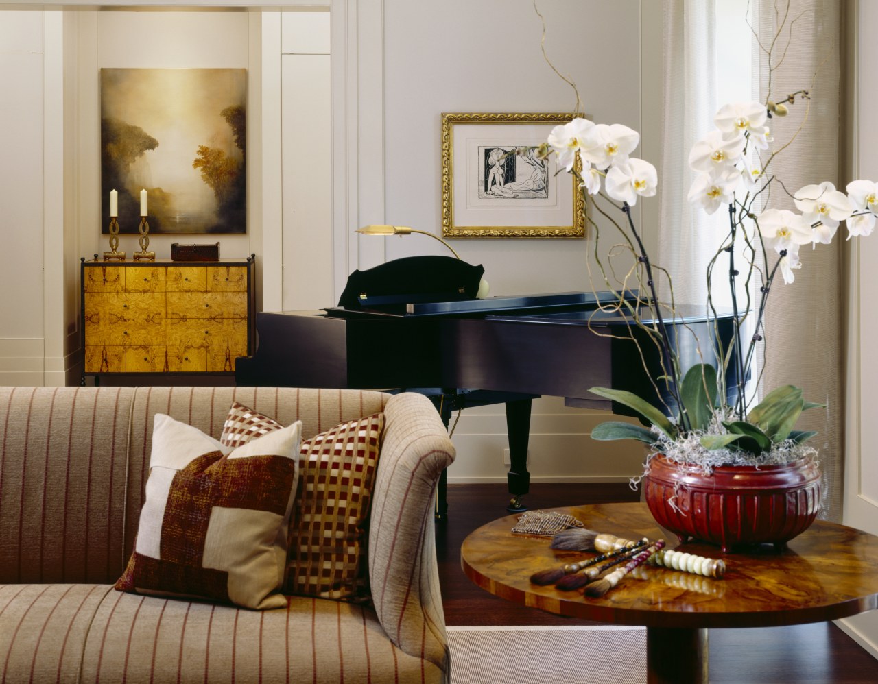 View of living areas designed by Soucie Horner. couch, furniture, home, interior design, living room, room, table, gray