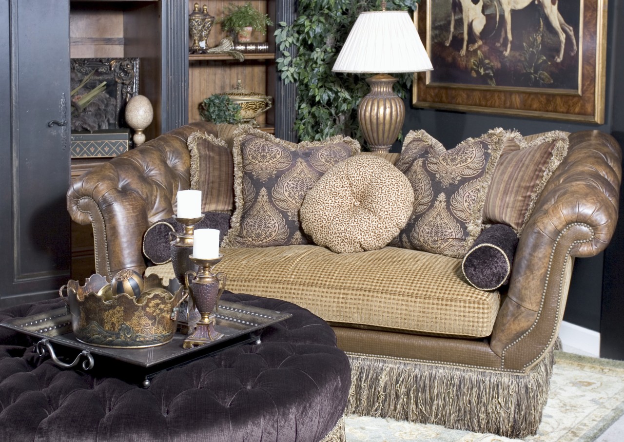 View of room decorated by Home Fashion Centre. chair, couch, furniture, home, interior design, living room, loveseat, room, table, black, gray