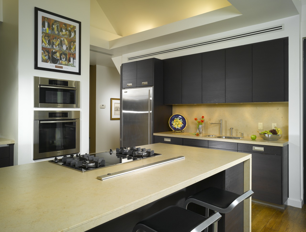 View of remodelled kitchen by SieMatic Atlanta. cabinetry, countertop, cuisine classique, interior design, kitchen, black, orange