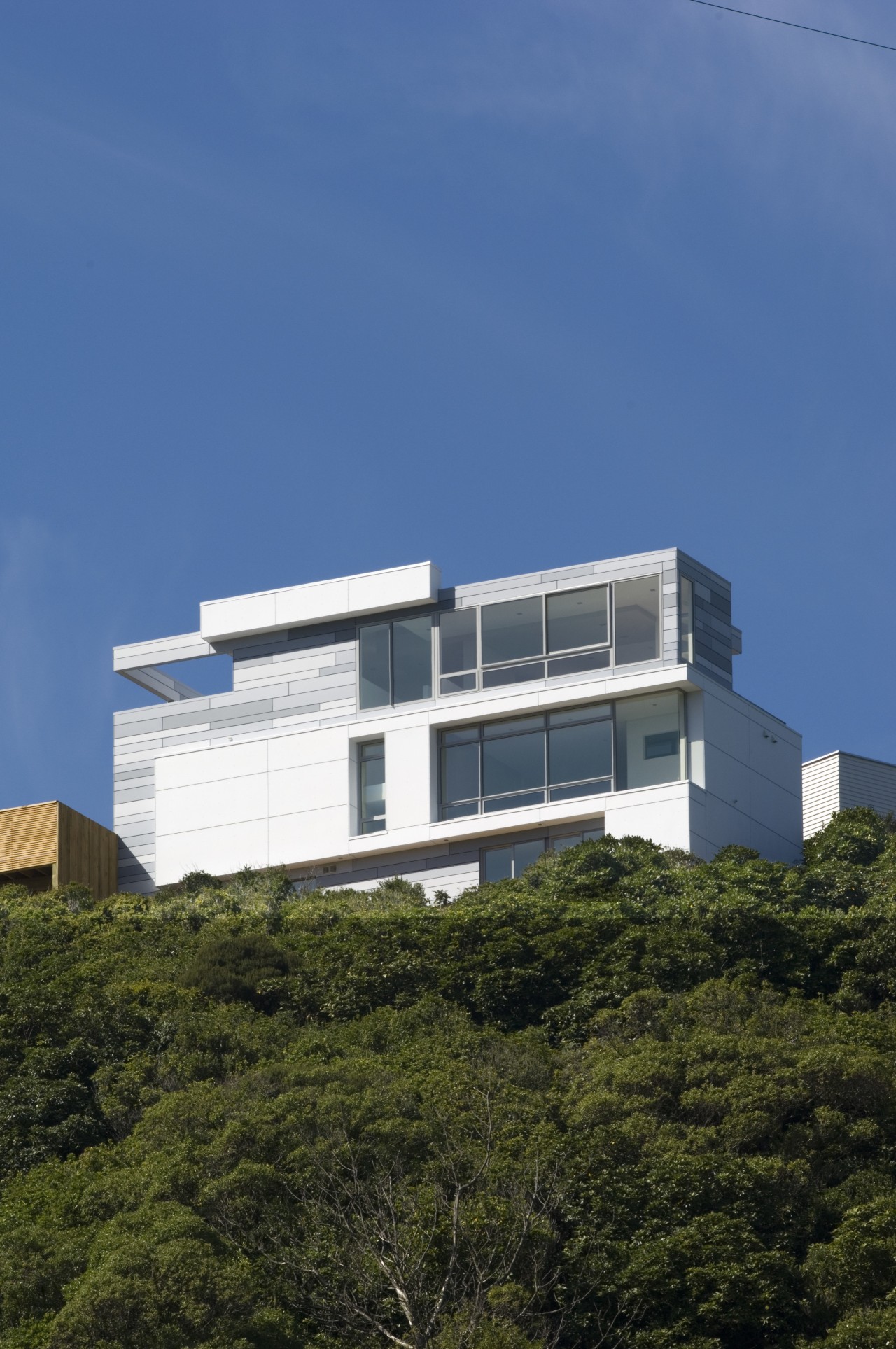 Exterior view of contemporary house from architects Richard architecture, building, cloud, condominium, corporate headquarters, daytime, elevation, facade, headquarters, home, house, real estate, residential area, sky, blue, brown