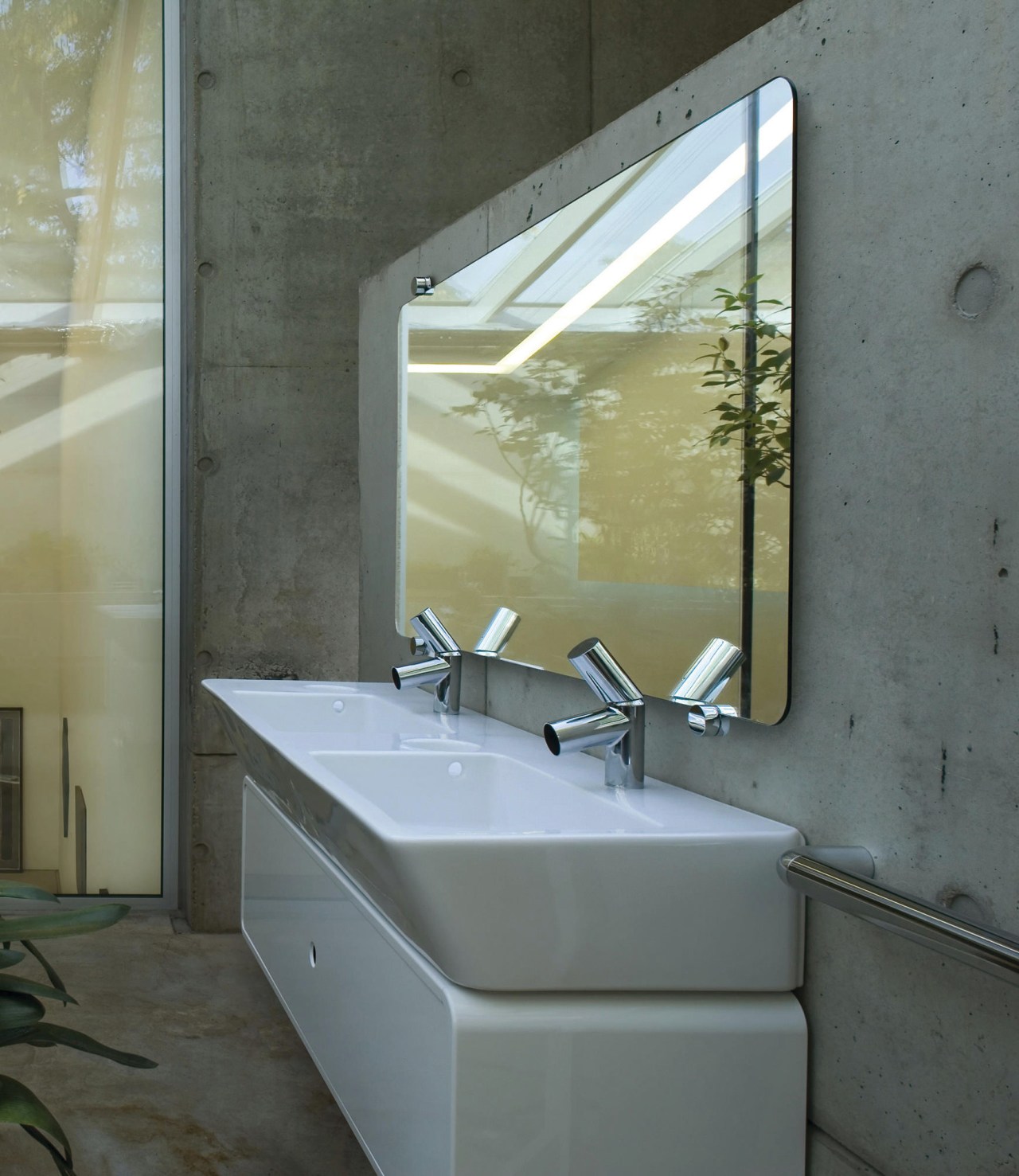 Image of the Alessi Dot range from Chesters architecture, bathroom, daylighting, interior design, sink, gray