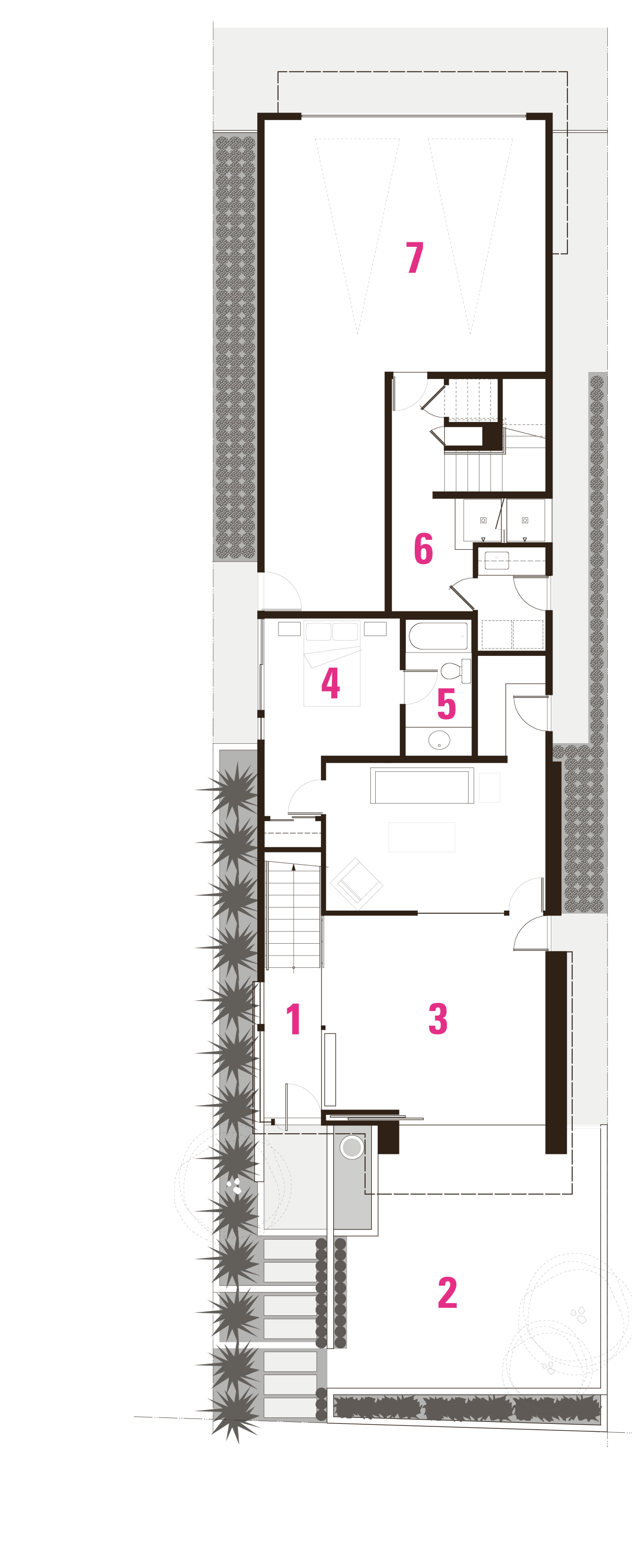 1 entrance, 2 patio, 3 rumpus, 4 bedroom, architecture, design, floor plan, plan, product, product design, structure, white