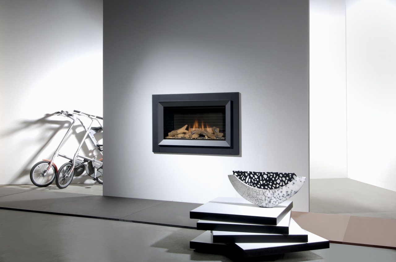 For ease of installation, Faber fires can be fireplace, hearth, heat, home appliance, product design, wood burning stove, white, gray