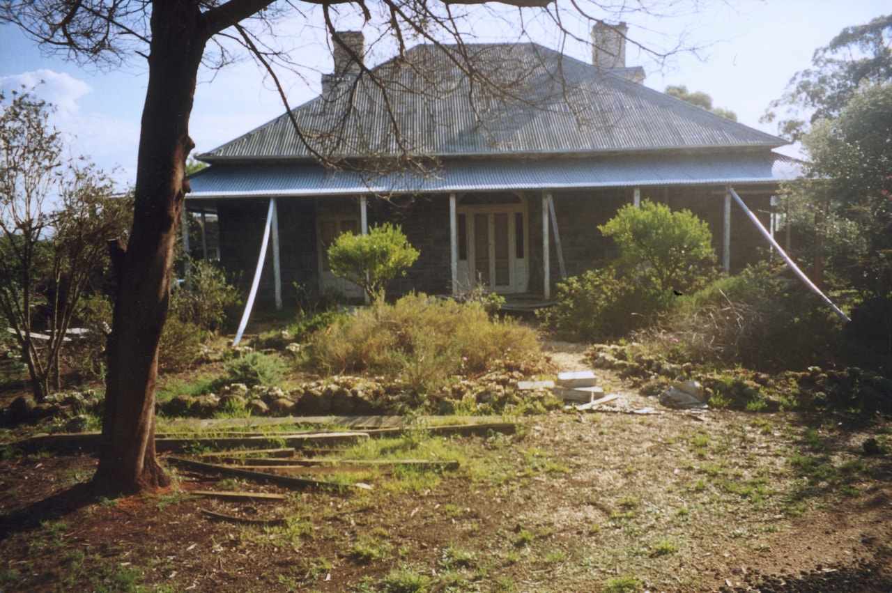 Before renovation, the homestead was badly neglected, but cottage, estate, farmhouse, home, house, land lot, property, real estate, tree, brown