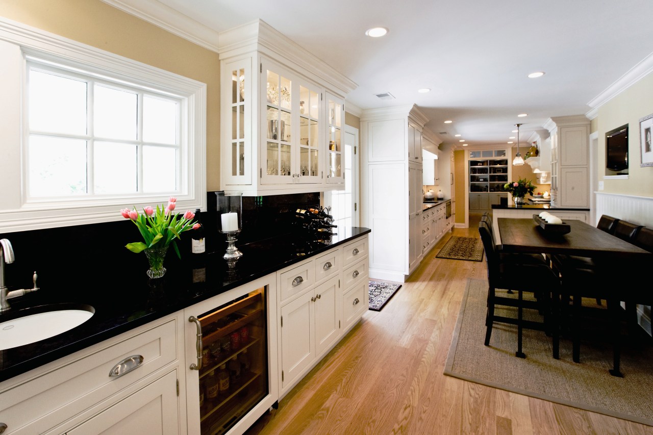 View of a kitchen designed by Drury Design cabinetry, countertop, cuisine classique, floor, flooring, home, interior design, kitchen, room, white