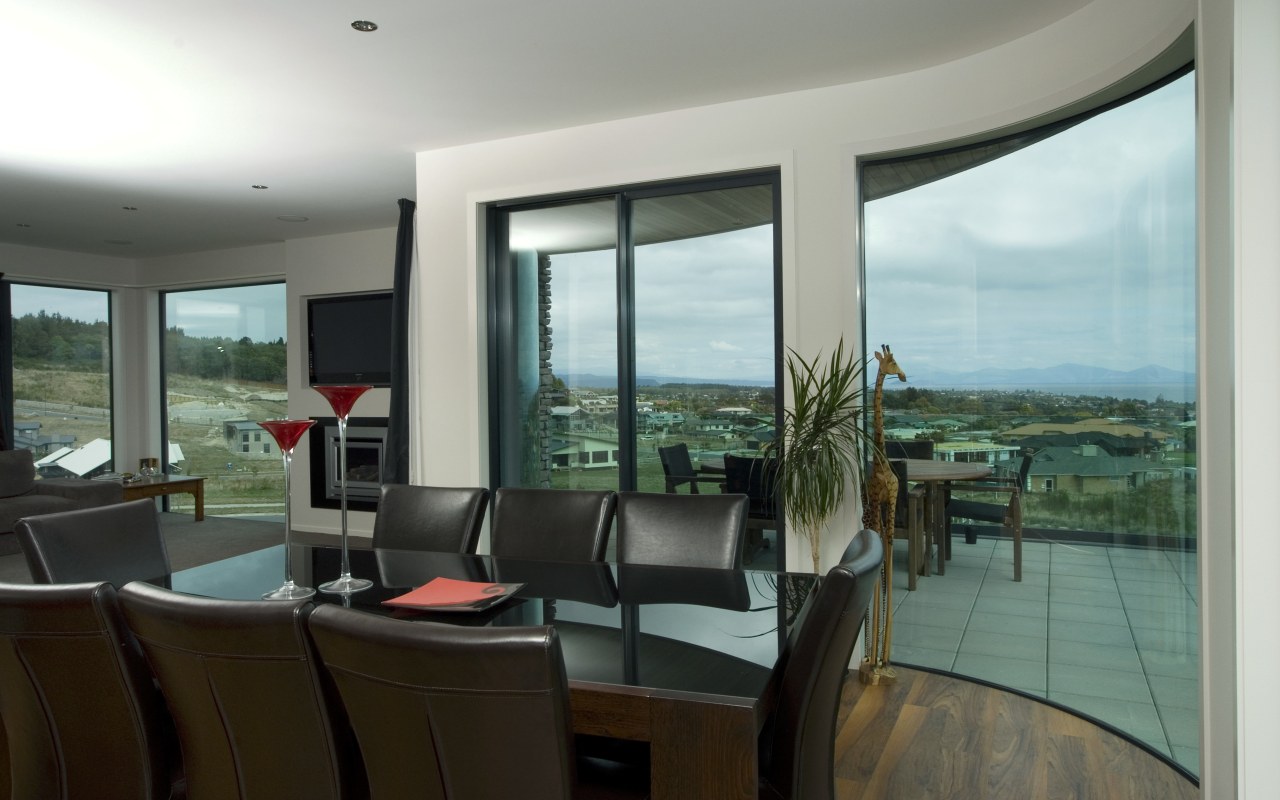 The views from this house stretch out towards interior design, penthouse apartment, property, real estate, window, gray, black