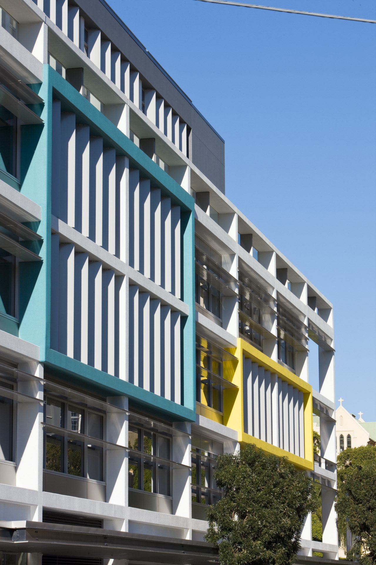 Image of the Centenary Square offices in Brisbane apartment, architecture, building, commercial building, condominium, facade, mixed use, property, real estate, residential area, teal