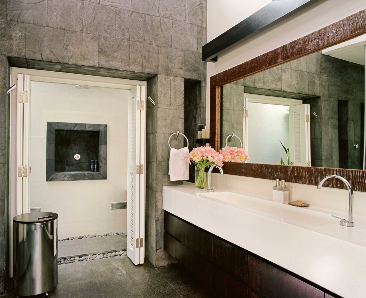 Maria Arango of Ong & Ong worked with bathroom, countertop, floor, home, interior design, room, white
