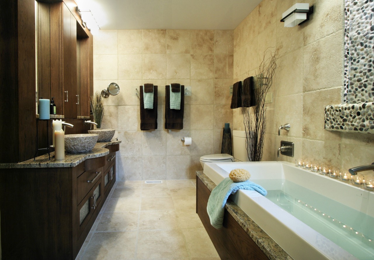 Image of this renewly remodelled bathroom. Featuring two bathroom, estate, home, interior design, property, room, suite, orange