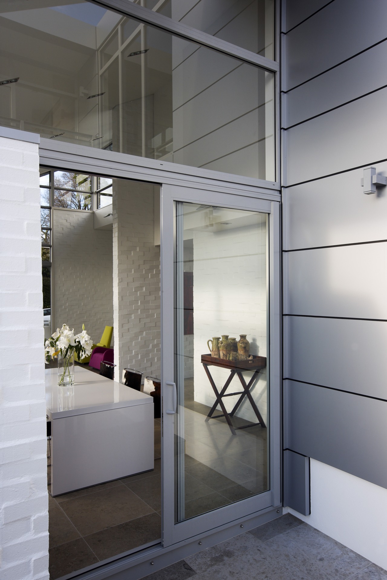 View of sliding doors from Able Aluminium. architecture, door, interior design, gray