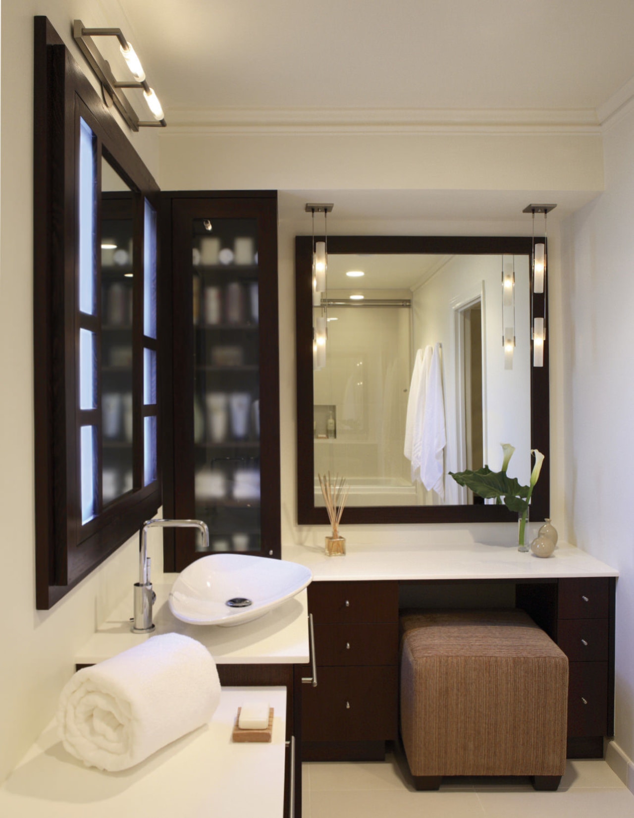 Image of a bathroom designed by an NKBA bathroom, bathroom accessory, interior design, room, orange