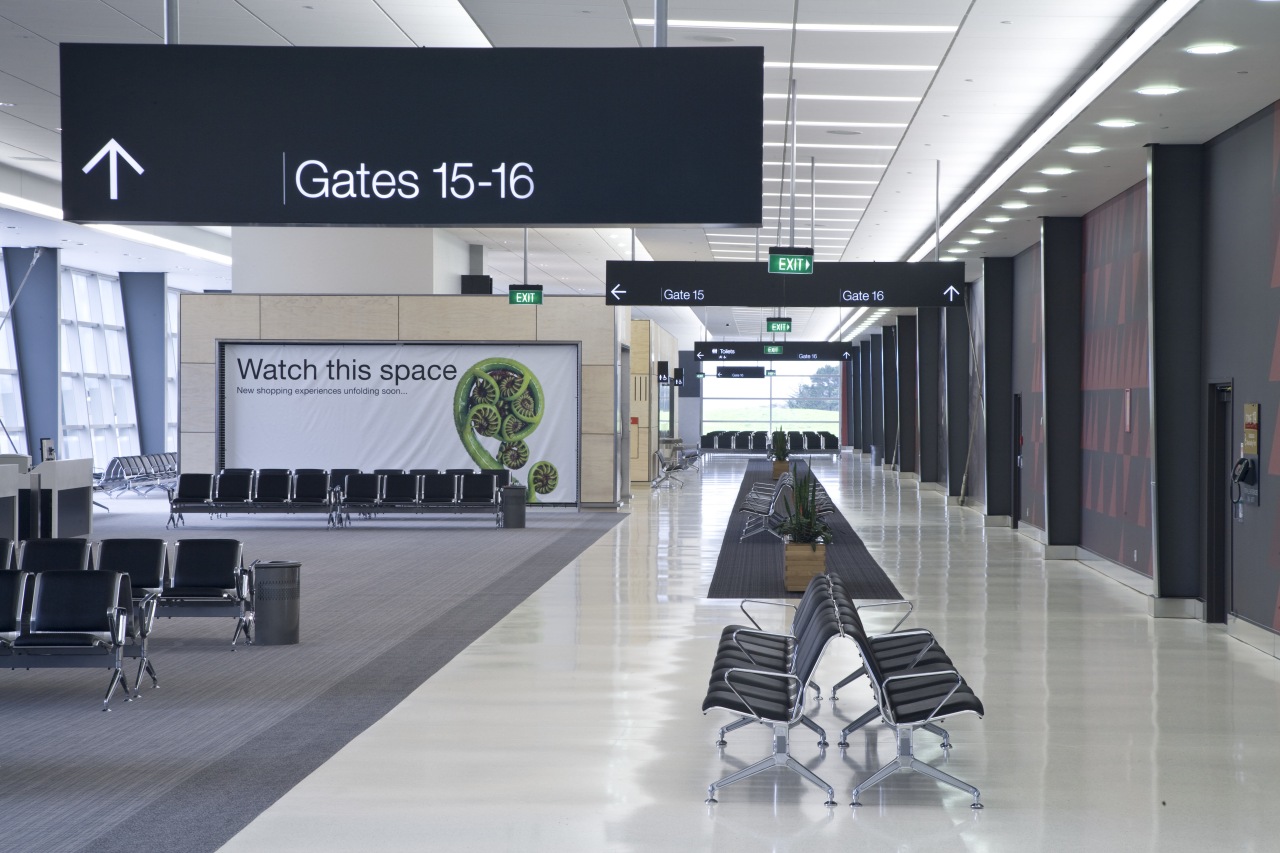 Image of the new Auckland Airport terminal which product design, gray