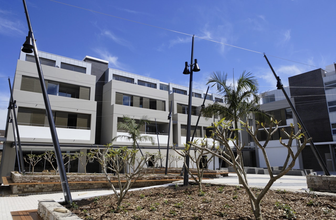 Images of the new residential apartments in Cammeray. apartment, building, condominium, house, mixed use, neighbourhood, property, real estate, residential area, blue, gray