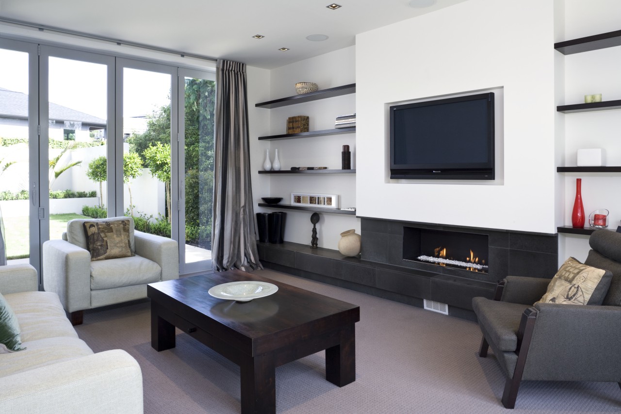 Image of the lounge area in this new interior design, living room, property, room, white, gray