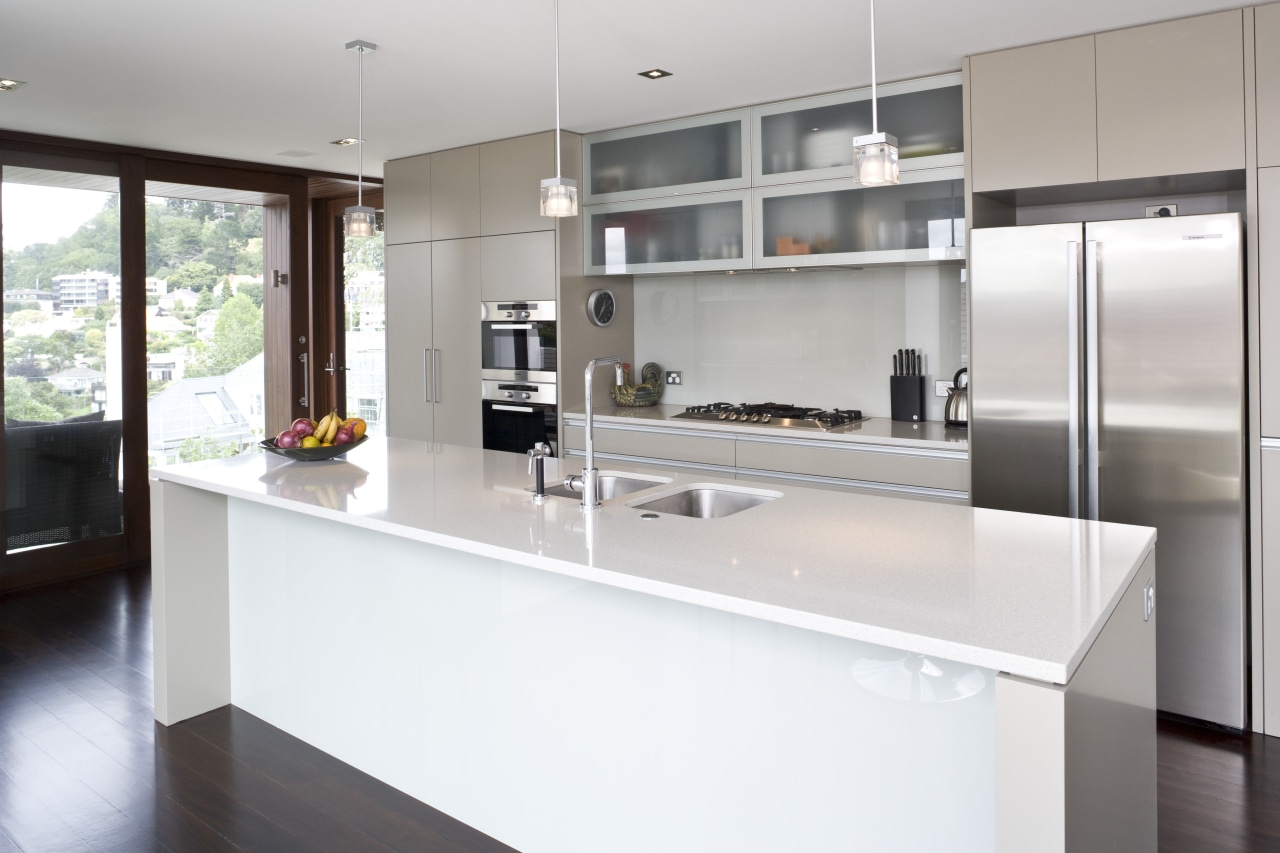 Image of kitchen designed by Rob Hendrickx for cabinetry, countertop, cuisine classique, interior design, kitchen, real estate, gray, white