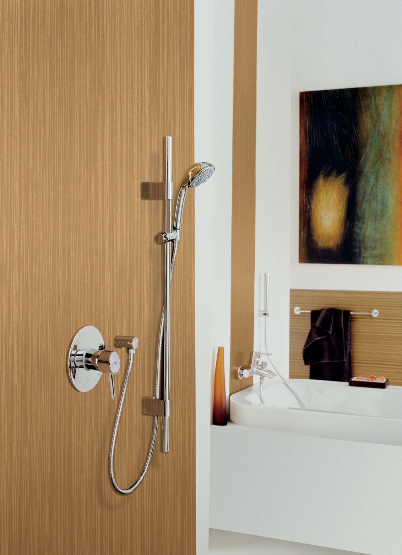 View of a shower enclosure available from Chesters bathroom, plumbing fixture, product design, room, tap, wall, white, brown