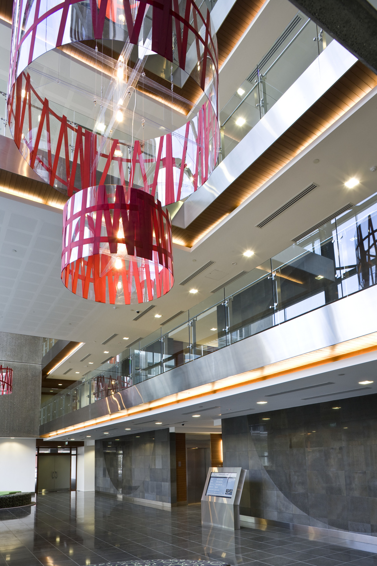 Interior view of the main commerical building at architecture, building, gray