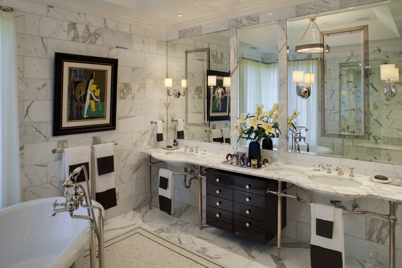 View of a luxury bathroom which features marble bathroom, countertop, home, interior design, room, gray