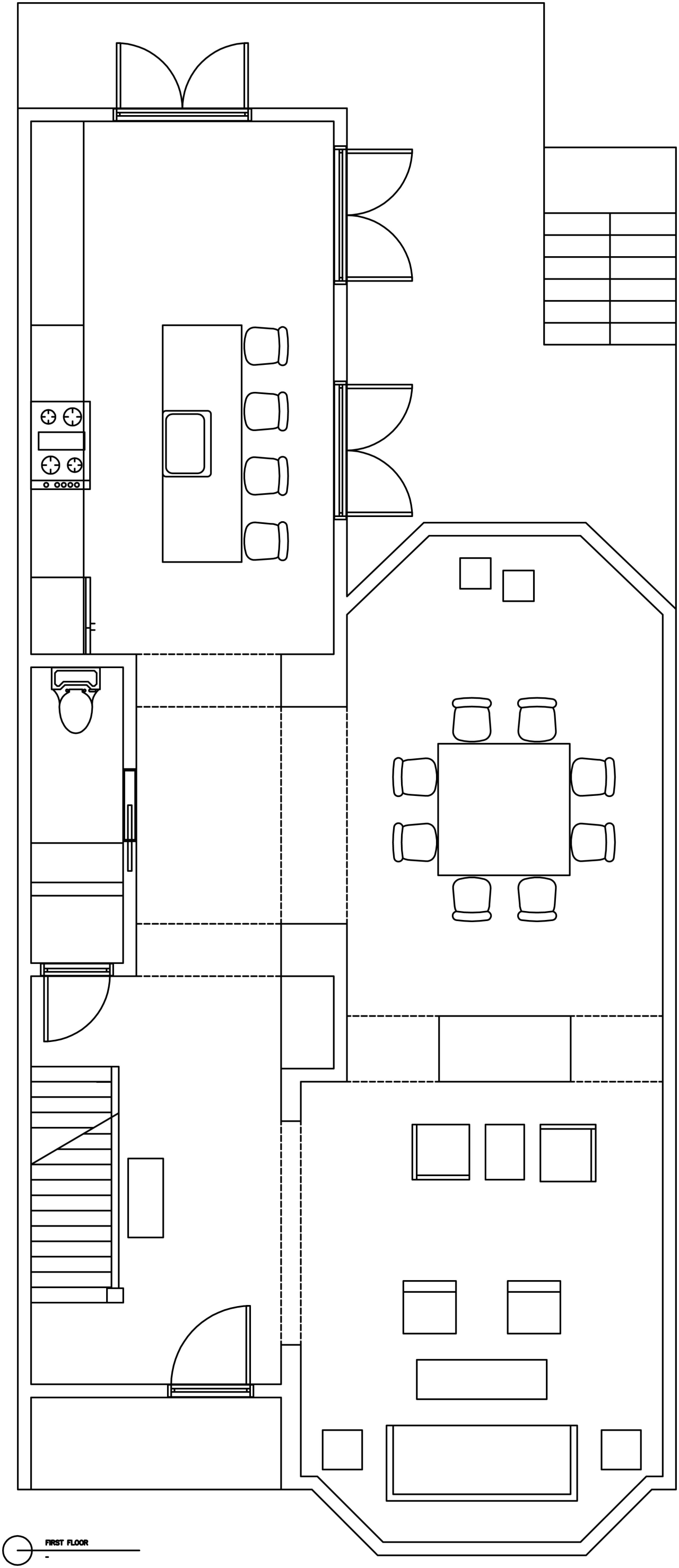 Drawings for a remodeled town house. Designer Juin angle, area, black and white, design, diagram, drawing, floor plan, font, line, line art, product, product design, structure, technical drawing, text, white