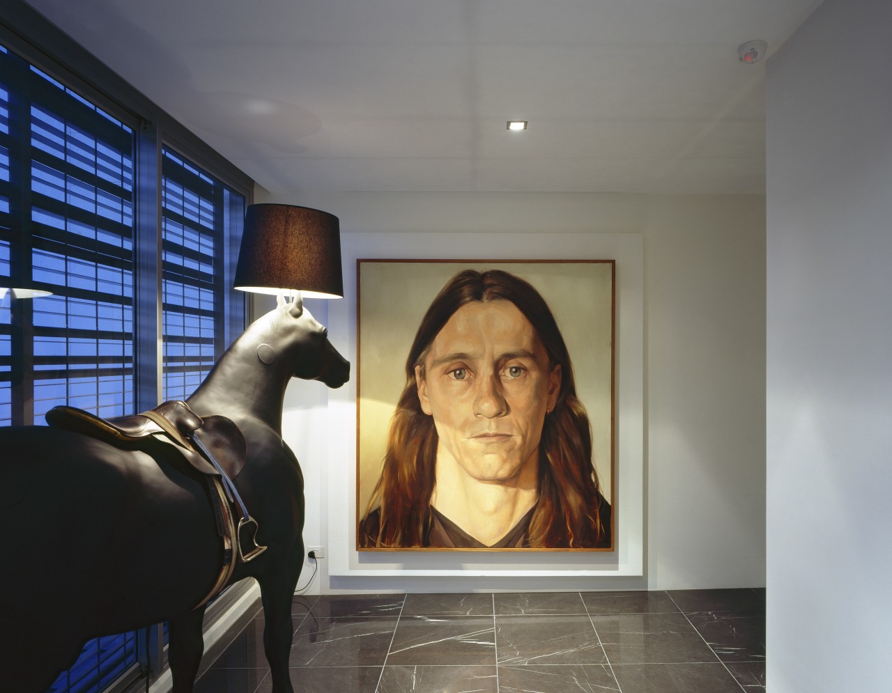 View of the main entrance way which features art, art gallery, interior design, museum, room, tourist attraction, gray