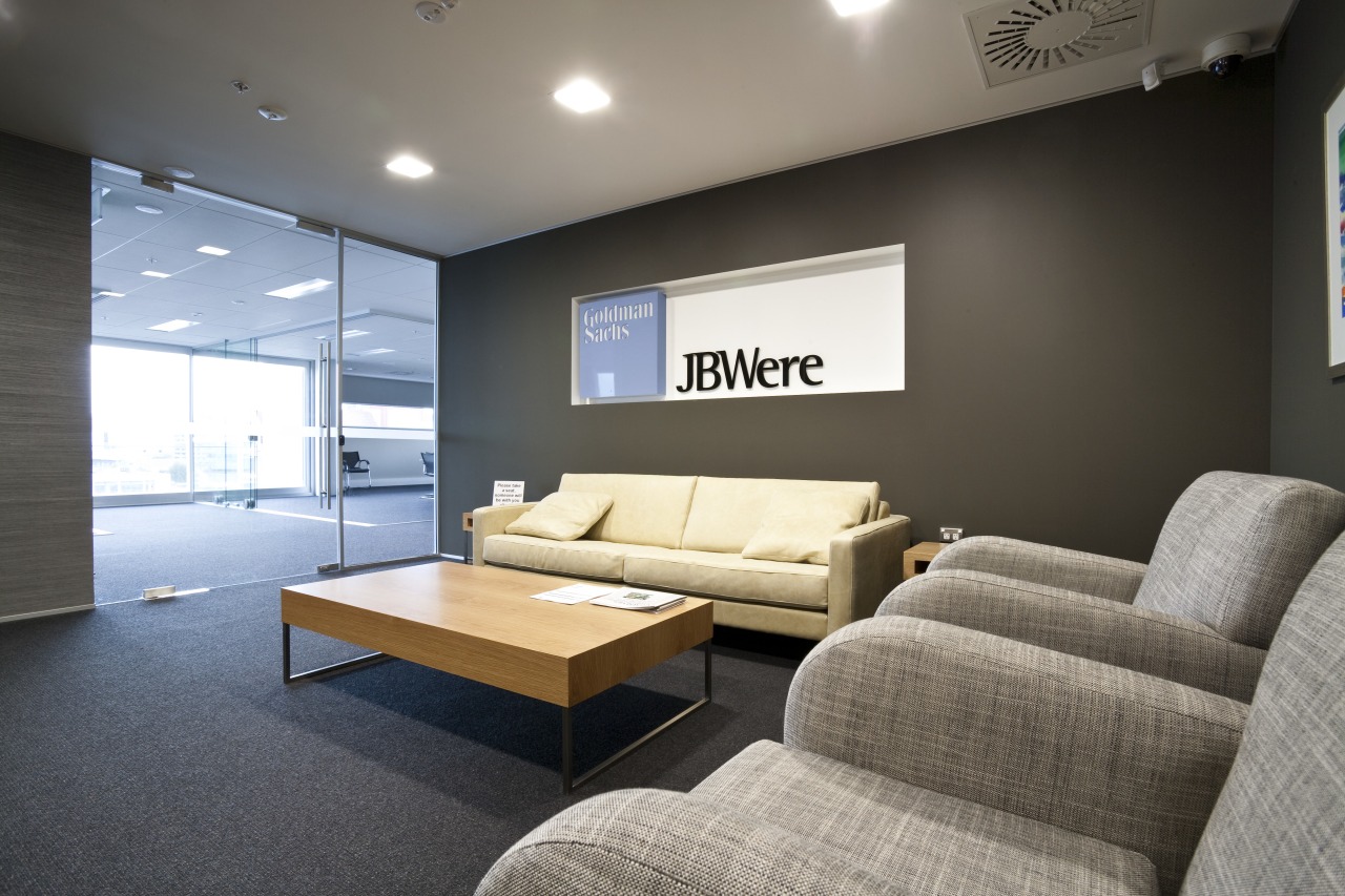 View of the Club Tower offices in Christchurch, architecture, ceiling, home, interior design, living room, real estate, room, black, gray