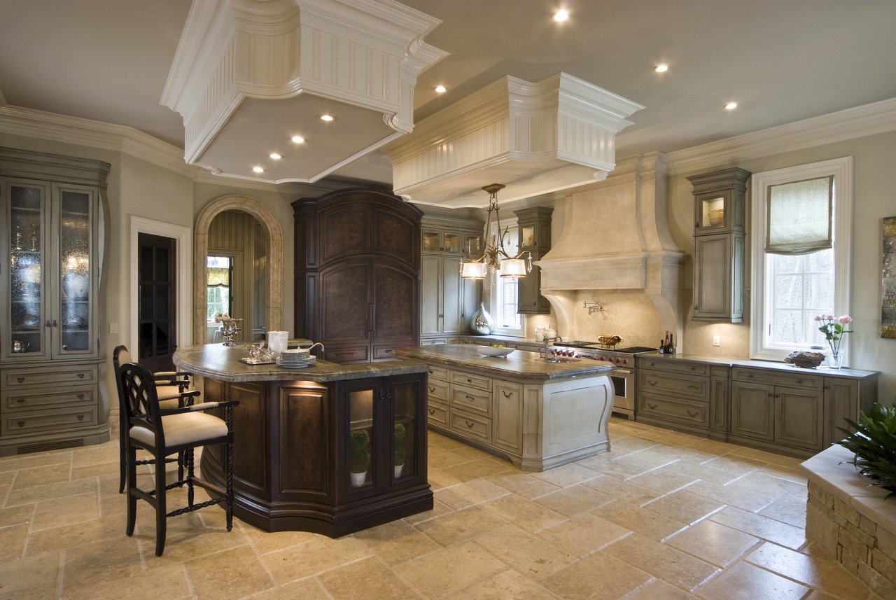 View of Wolf and Sub zero appliances cabinetry, ceiling, countertop, cuisine classique, estate, flooring, home, interior design, kitchen, real estate, room, brown, gray