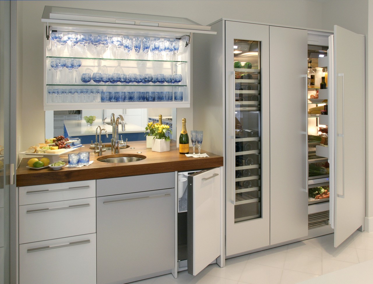 View of kitchen designed by Bon Marche Interiors countertop, home appliance, kitchen, kitchen appliance, product, refrigerator, gray