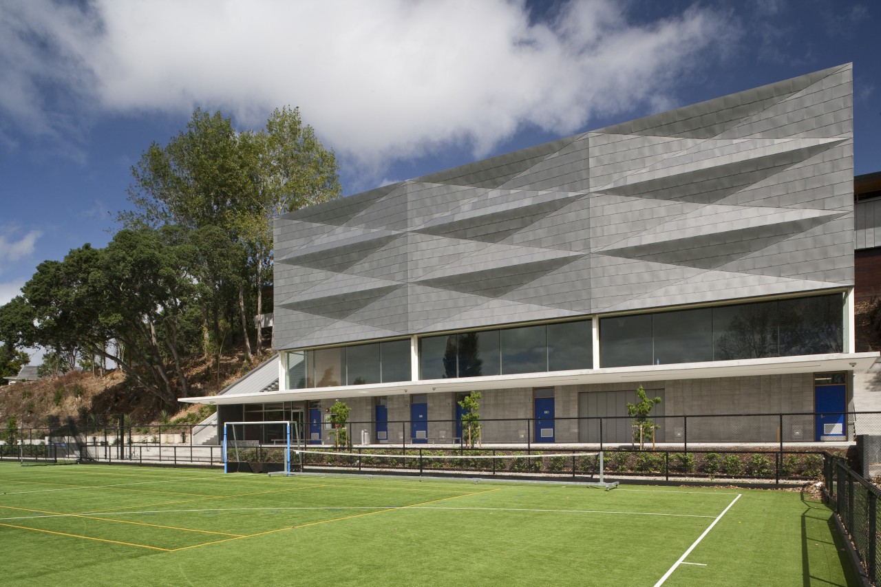 Exterior view of St Kents' Jubilee Sports Centre architecture, building, campus, corporate headquarters, daytime, elevation, estate, facade, grass, headquarters, house, mixed use, plant, real estate, residential area, sky, sport venue, stadium, structure, gray