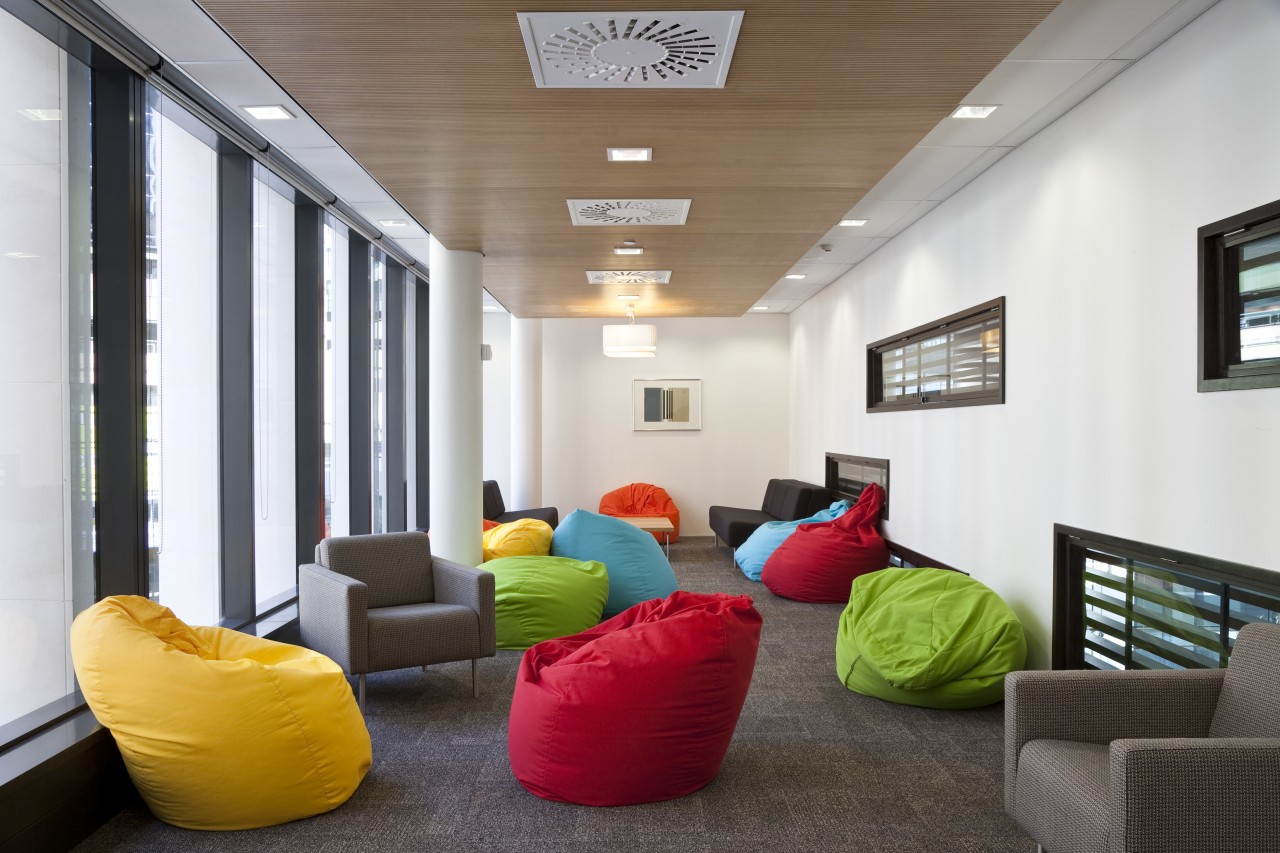 The offices of BNZ feature a combination of architecture, ceiling, house, interior design, living room, real estate, white