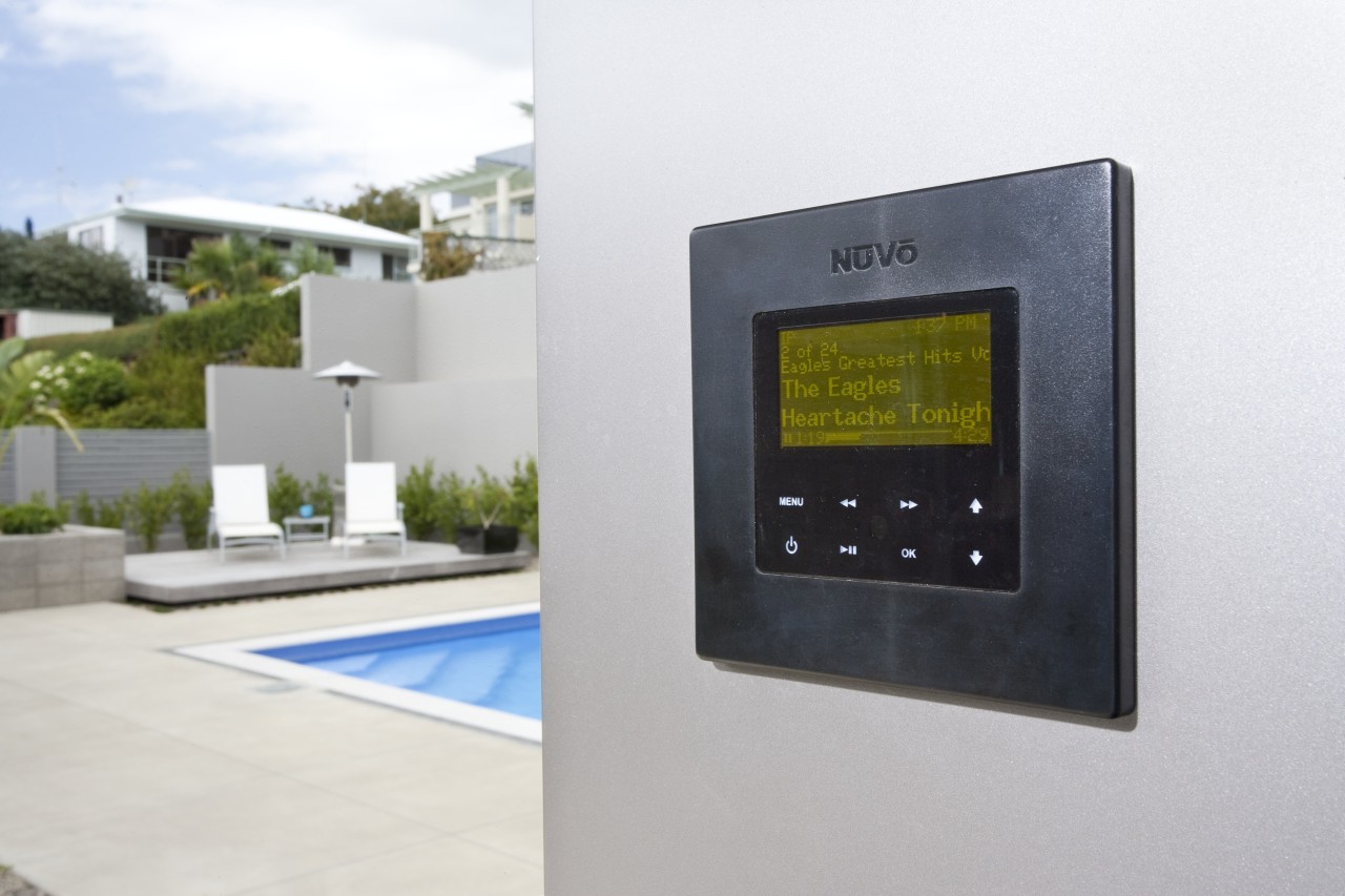 view of home audio and visual control by product design, white