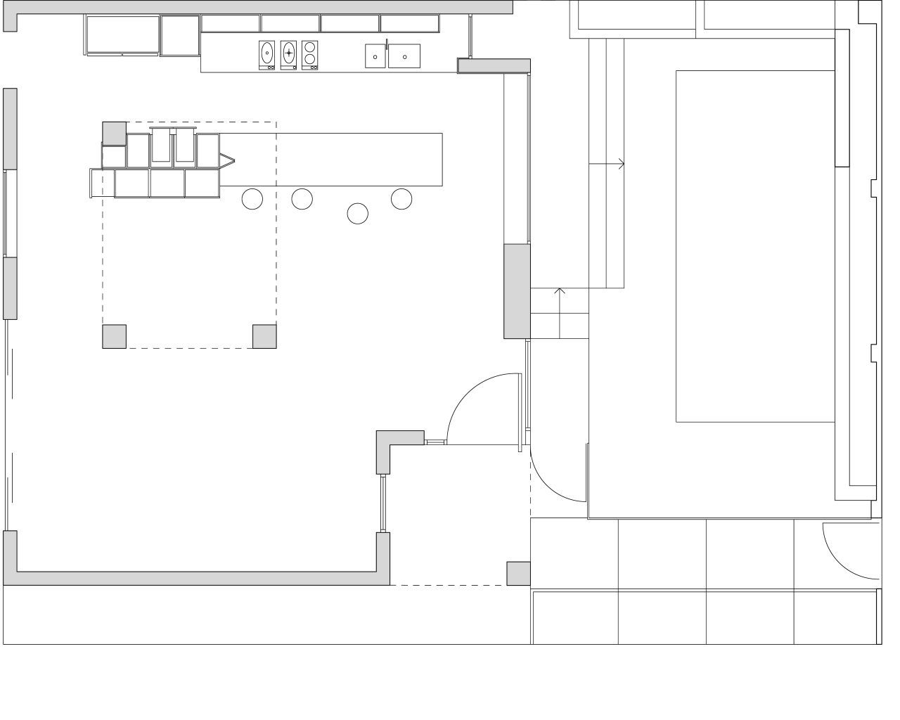 Architectural view of this modern kitchen angle, architecture, area, black and white, design, diagram, drawing, floor plan, font, line, plan, product, product design, structure, text, white, white