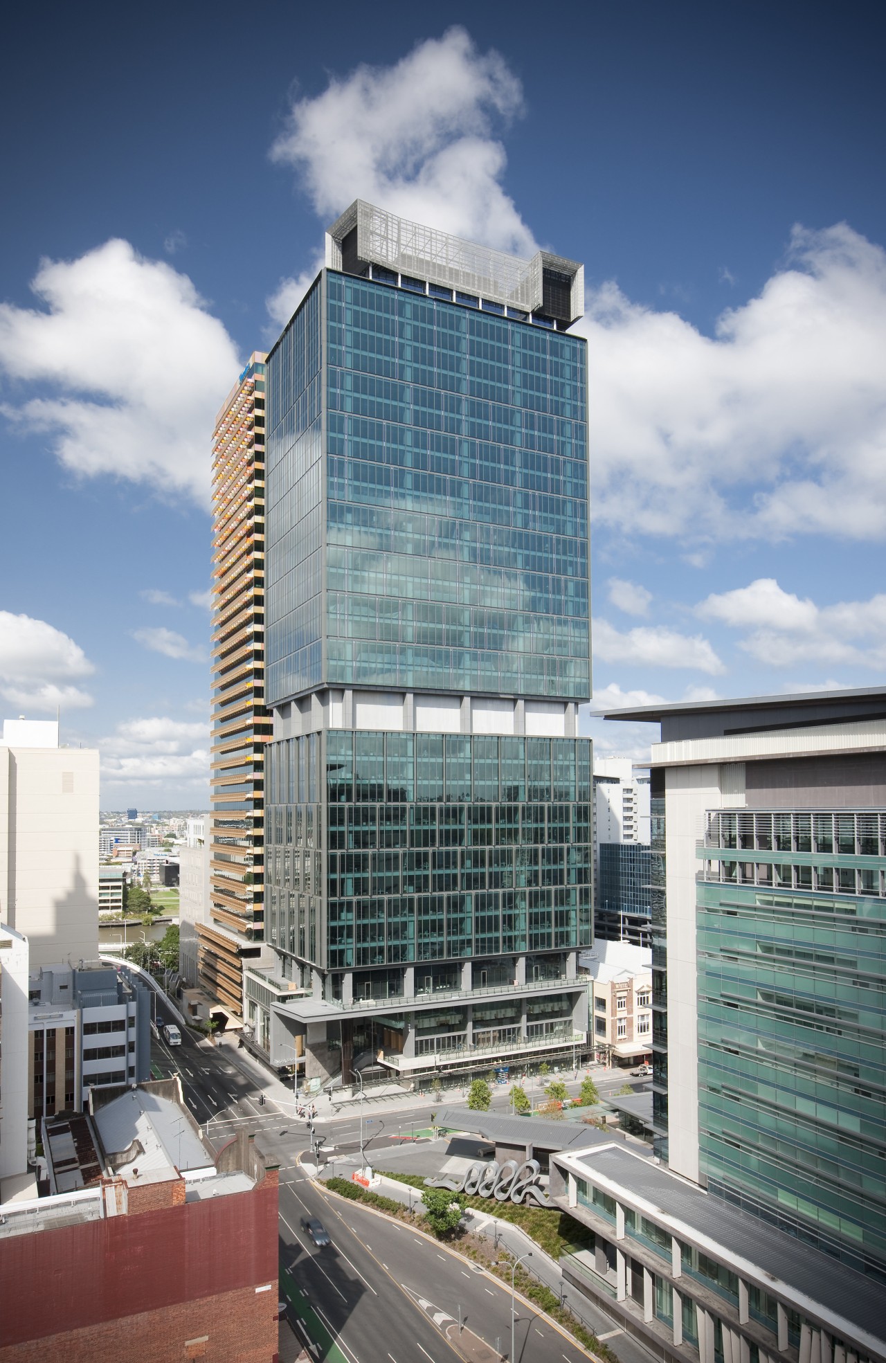 400 George St, Brisbane apartment, architecture, building, city, cityscape, commercial building, condominium, corporate headquarters, daytime, downtown, facade, headquarters, hotel, metropolis, metropolitan area, mixed use, real estate, residential area, sky, skyscraper, tower block, urban area