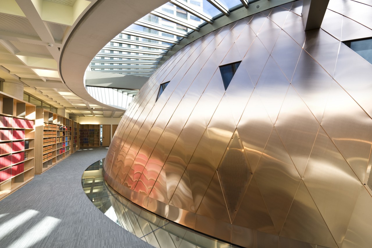 View of the Supreme Court which features metal architecture, daylighting, structure, brown