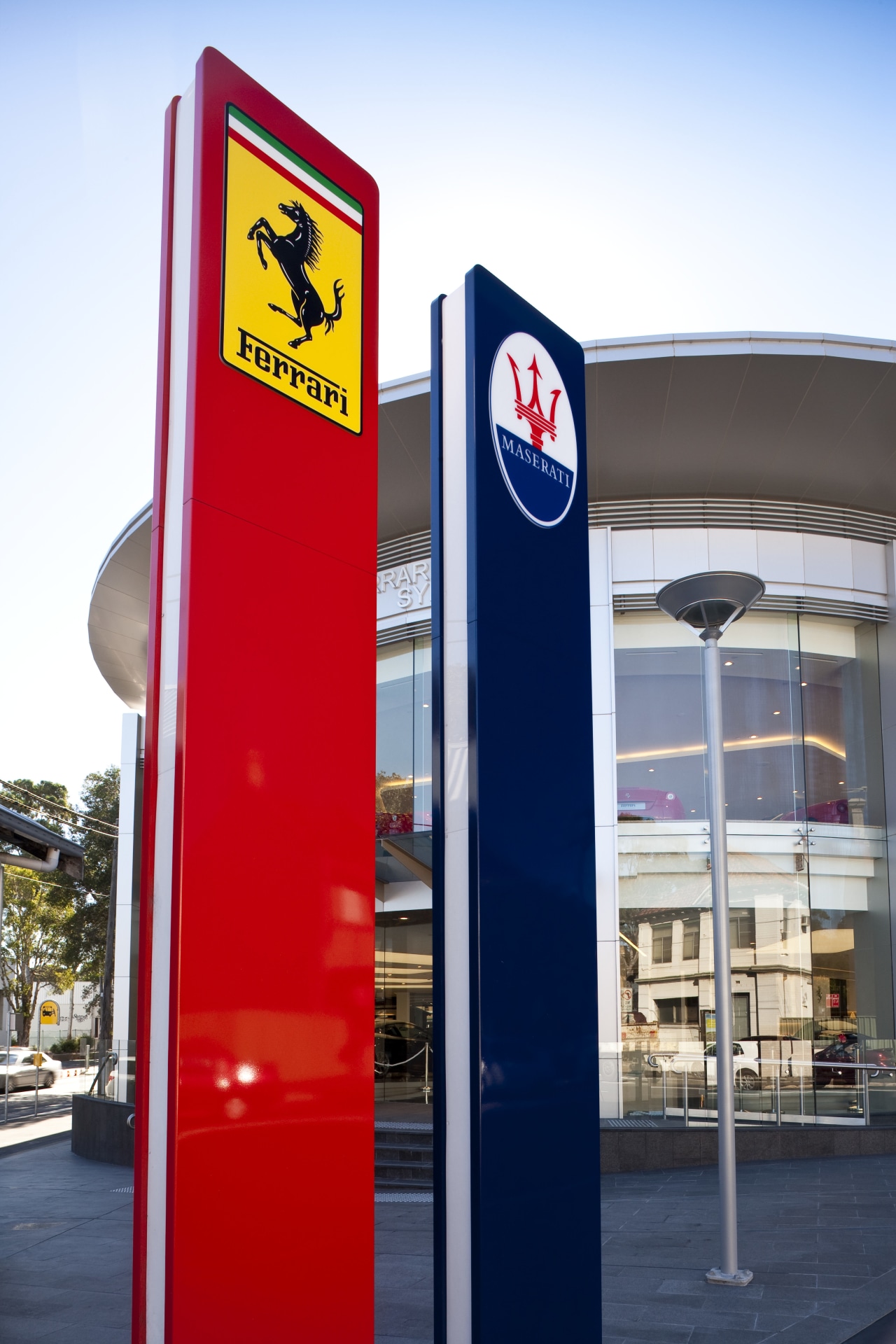 Ferrari Showroom in Australia white