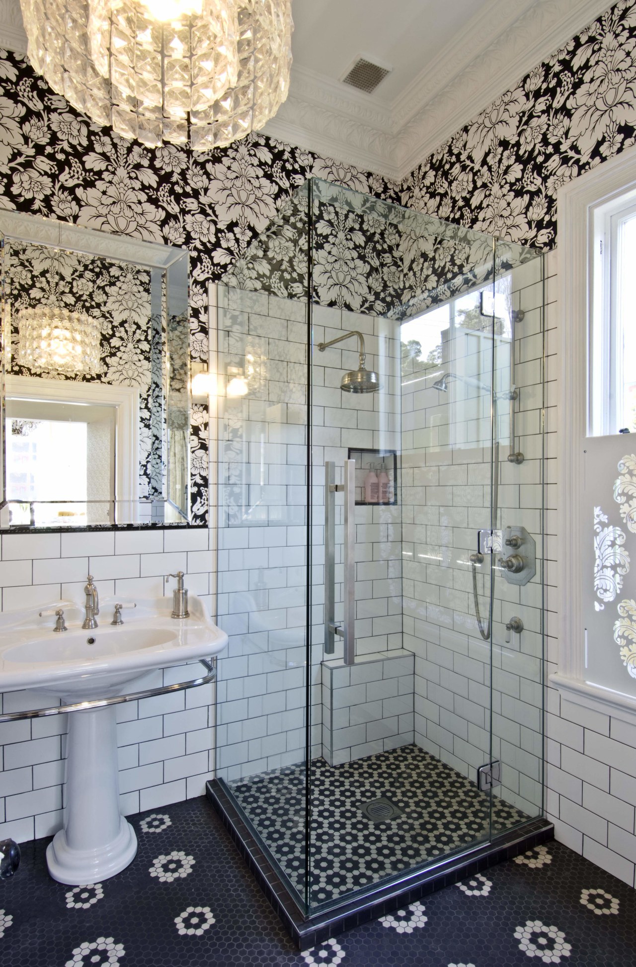 Interior view of a contemporary bathroom bathroom, ceiling, floor, flooring, home, interior design, plumbing fixture, room, tile, wall, gray