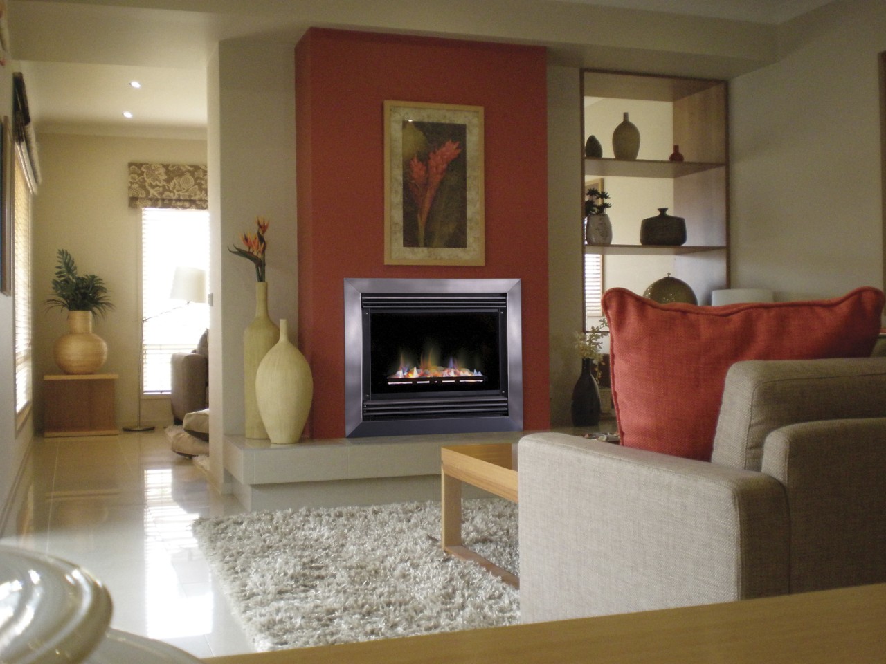 Captiva Fireplace fireplace, floor, furniture, hearth, home, interior design, living room, room, wall, wood burning stove, brown