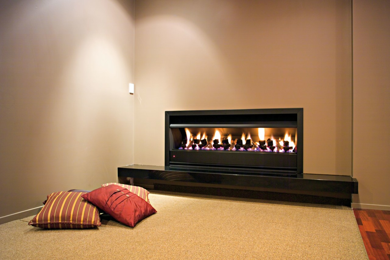 View of contemporary fireplace fireplace, hearth, heat, interior design, wood burning stove, orange, brown