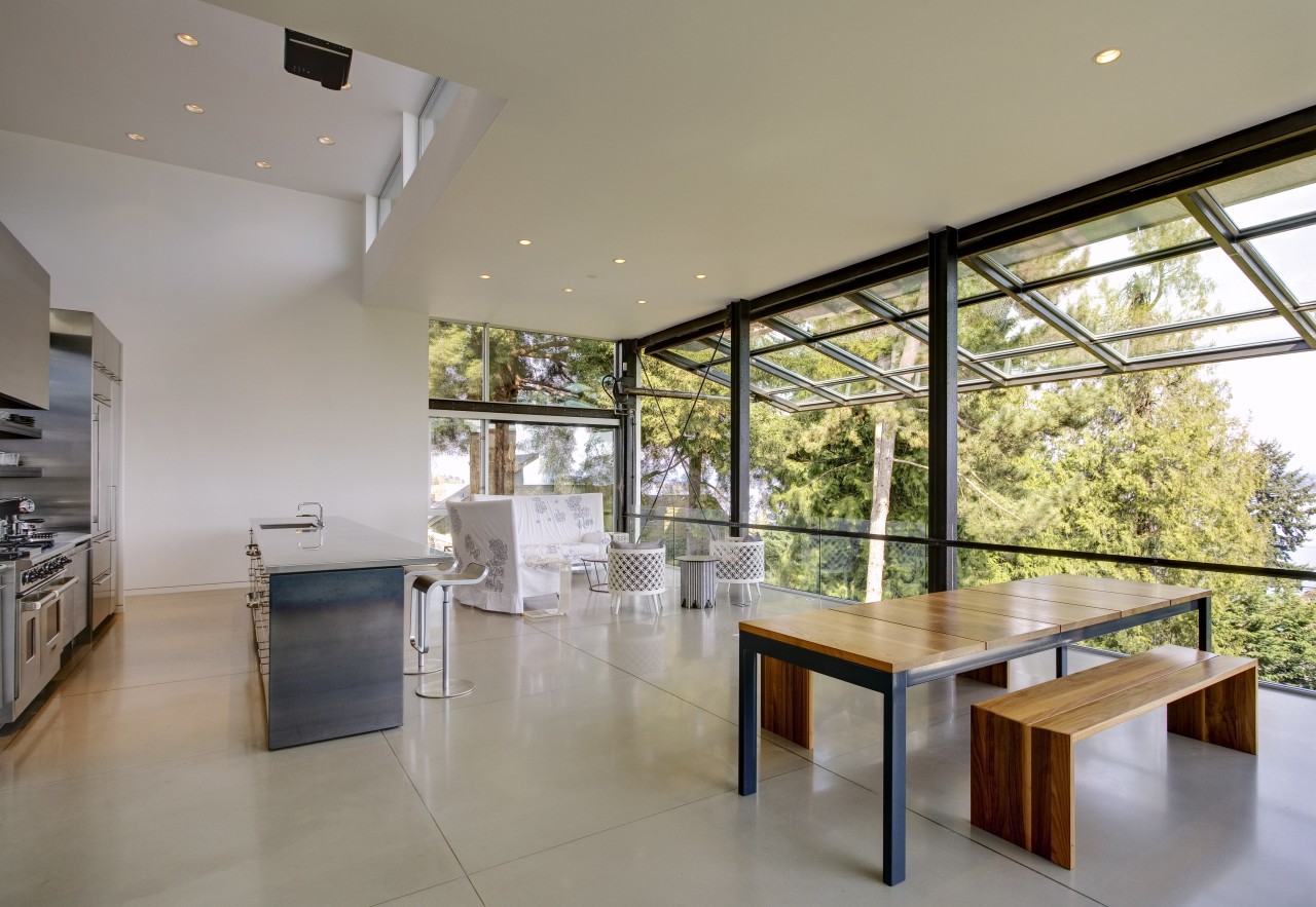View of dining area. architecture, ceiling, condominium, daylighting, estate, floor, house, interior design, property, real estate, window, gray