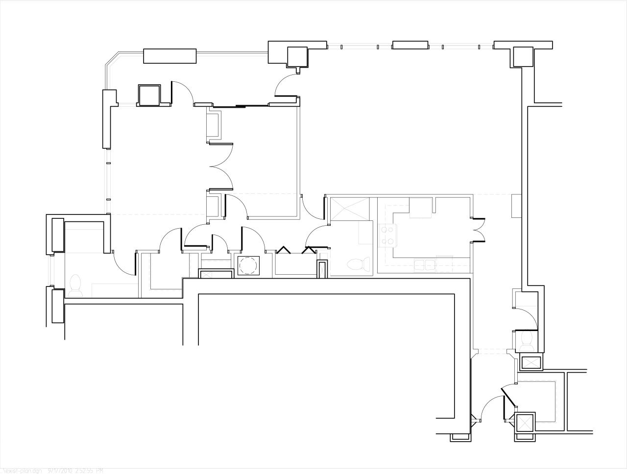 Remodeled by Woody Vaughan of Norwood Architects, this angle, area, black and white, design, diagram, drawing, floor plan, font, line, line art, plan, product, product design, structure, text, white