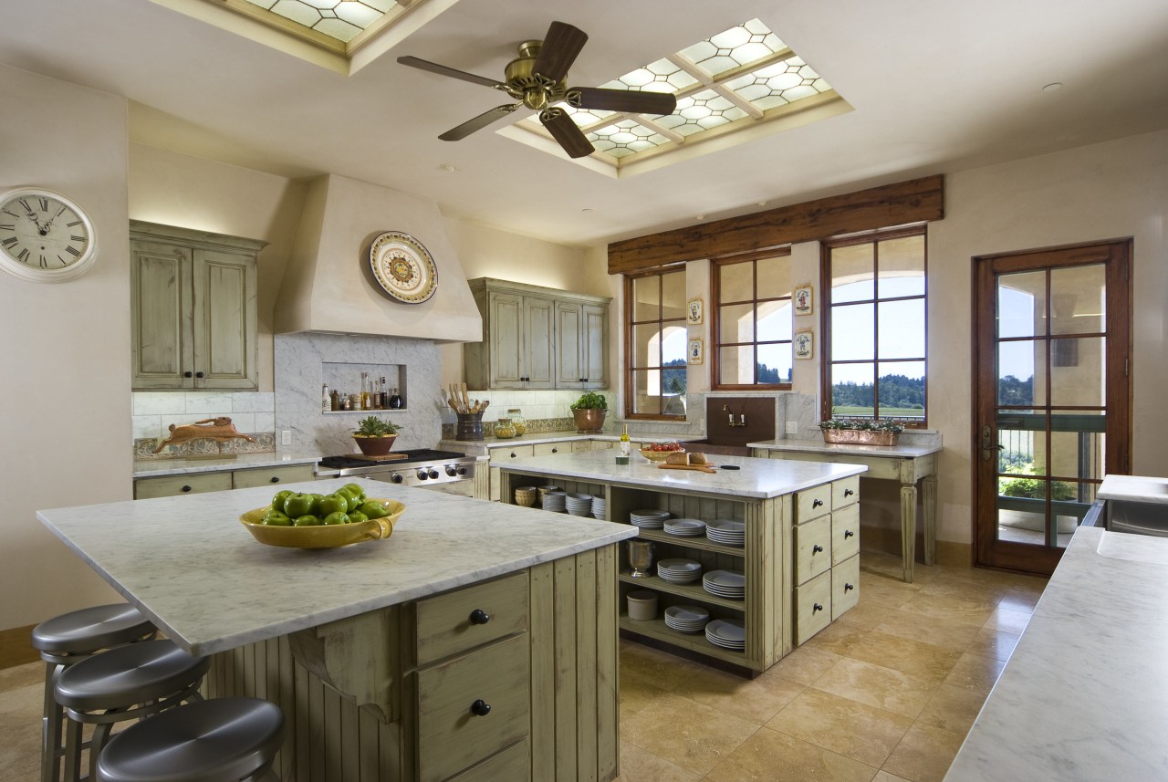 View of kitchen. Architect Neil Peoples AIA. Tuscan ceiling, countertop, cuisine classique, estate, interior design, kitchen, property, real estate, gray, brown