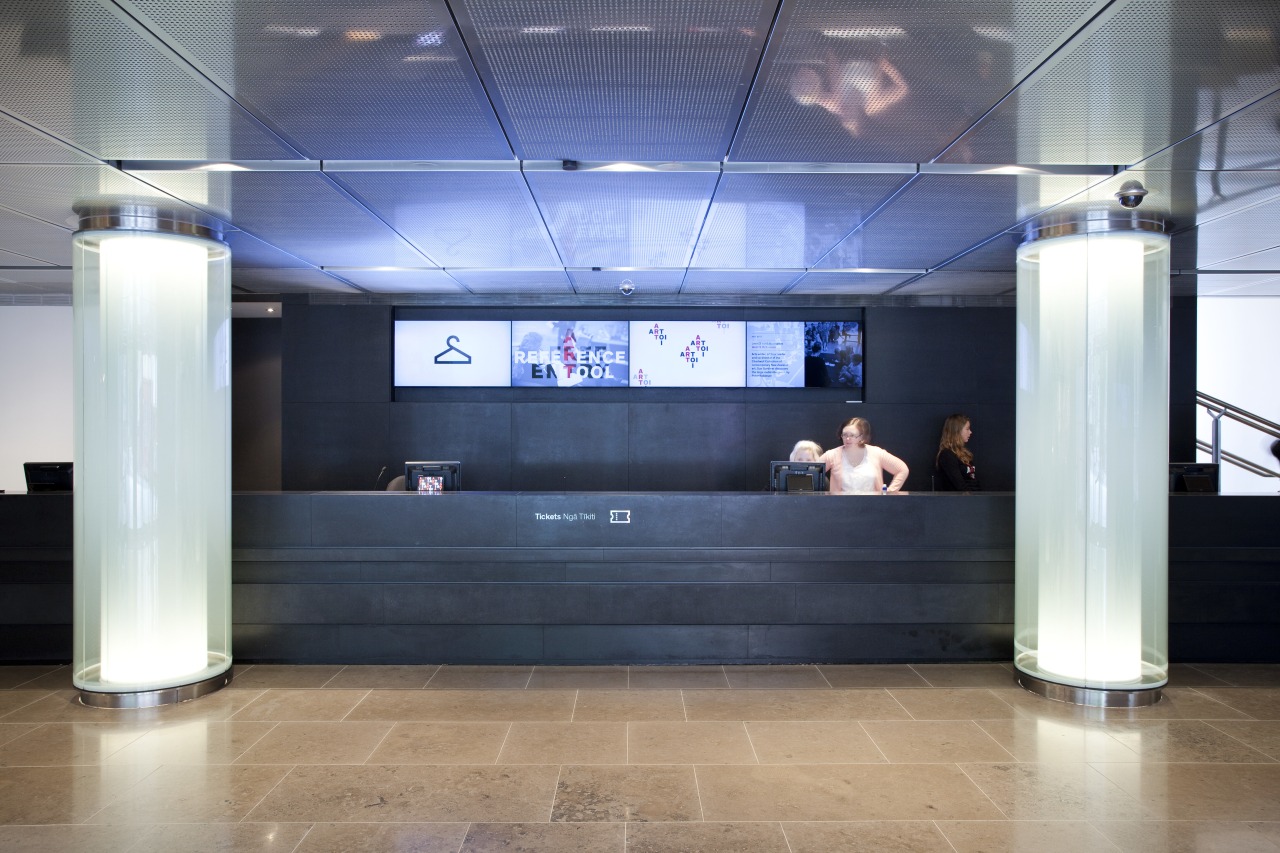 Here is a view of the glass pillars floor, flooring, interior design, lobby, white