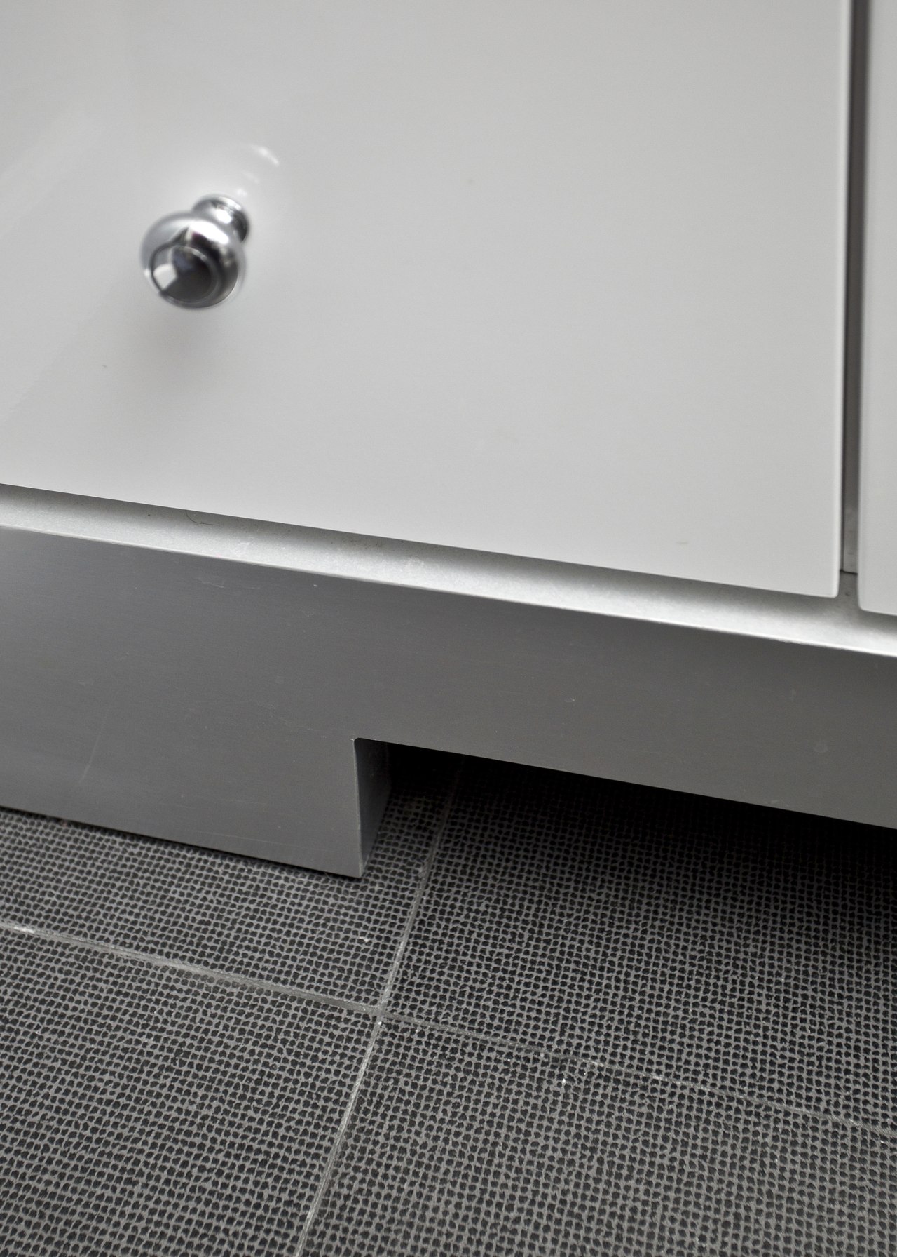 View of detail. angle, floor, line, product design, tap, gray