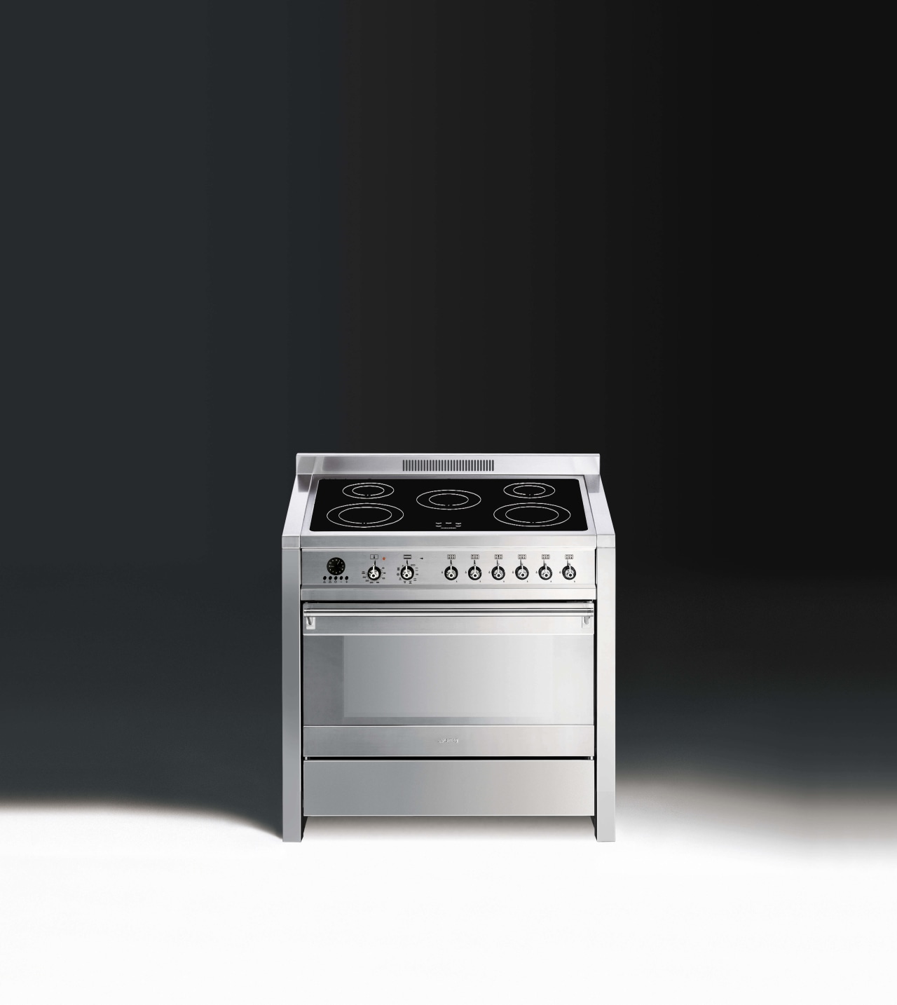 Freestanding cookers from Smeg highlight a significant design electronic instrument, electronics, gas stove, home appliance, major appliance, product, product design, black