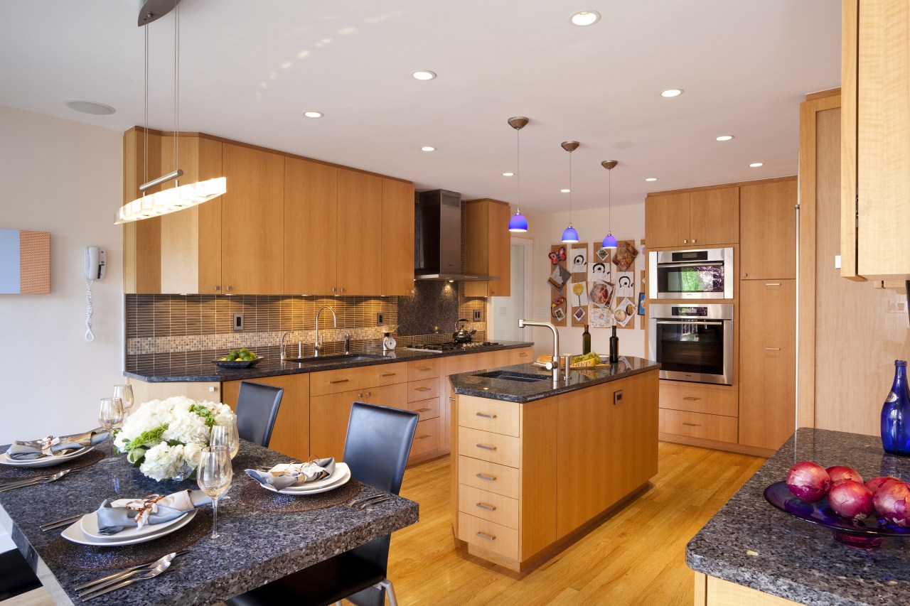 Seen here is a kitchen designed by Roberta countertop, cuisine classique, interior design, kitchen, real estate, room, gray, orange