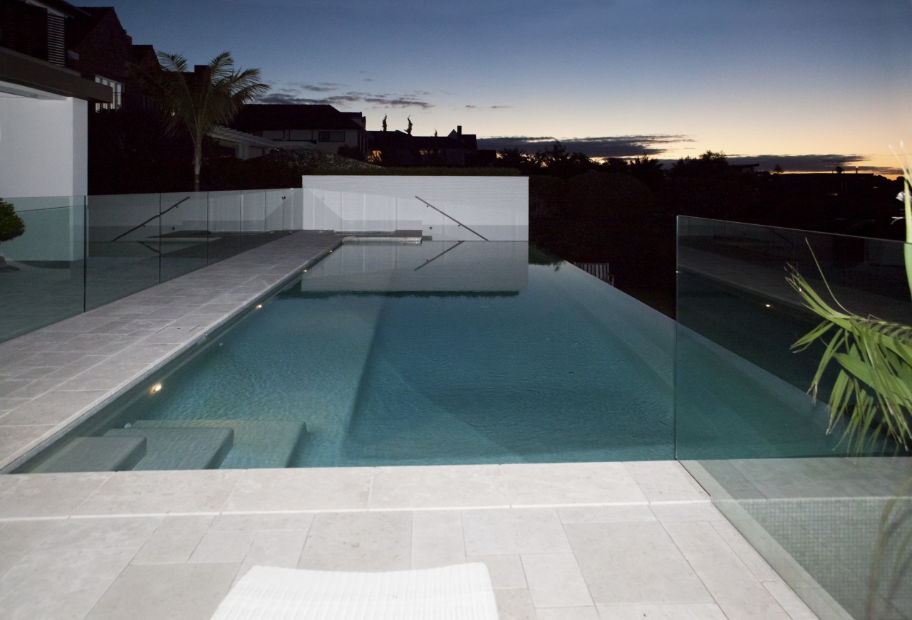 Pool area. architecture, estate, house, leisure, property, real estate, reflection, sky, swimming pool, water