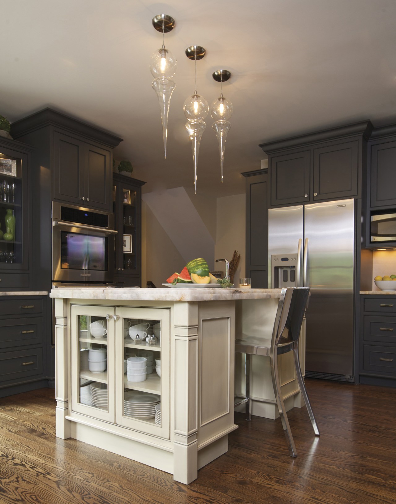 This kitchen was designed by Susan Brunstrum, Sweet cabinetry, countertop, cuisine classique, hardwood, home, interior design, kitchen, room, black, gray, brown