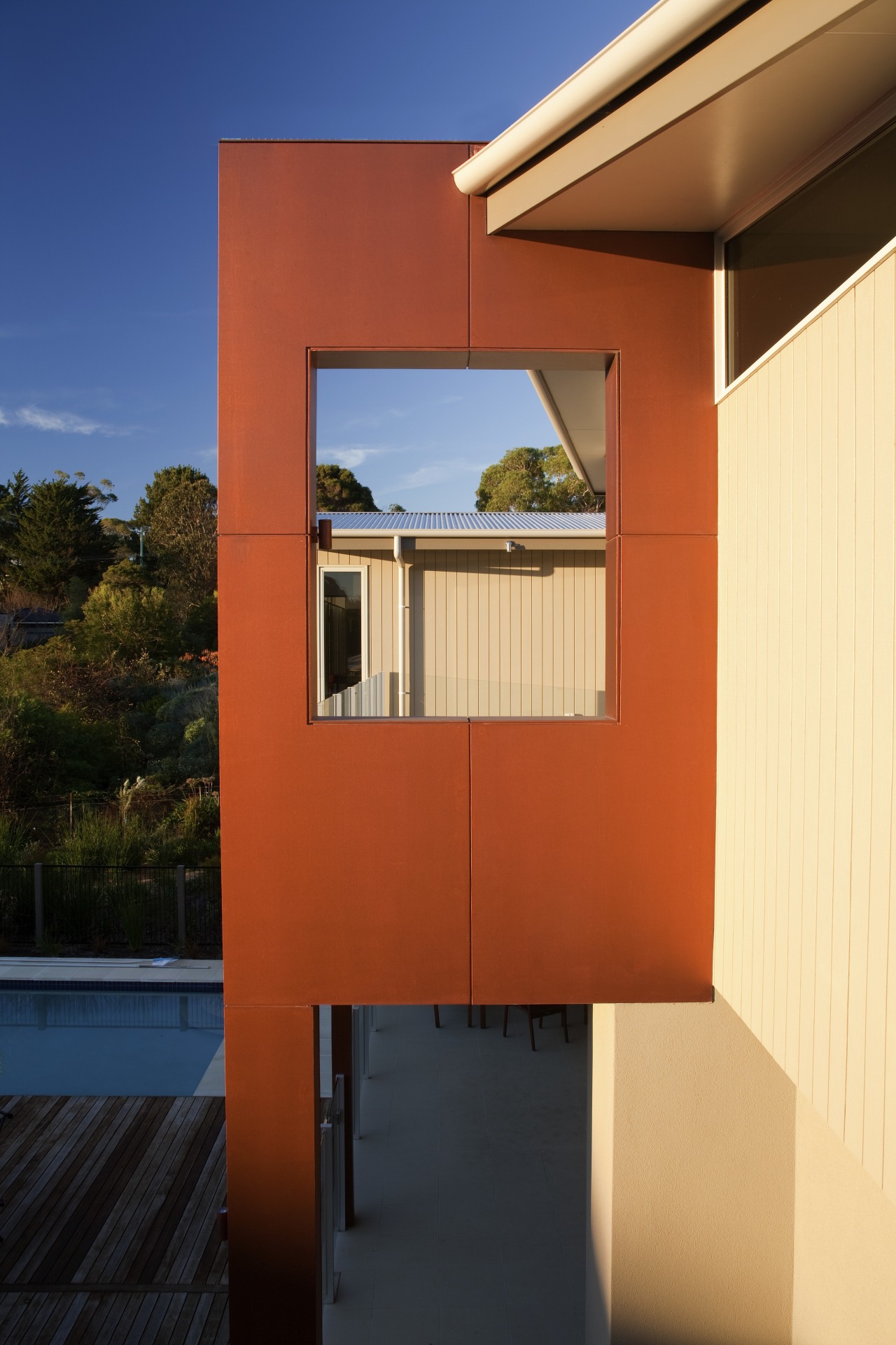 This home was designed and built by Graeme apartment, architecture, daylighting, facade, home, house, property, real estate, window, red